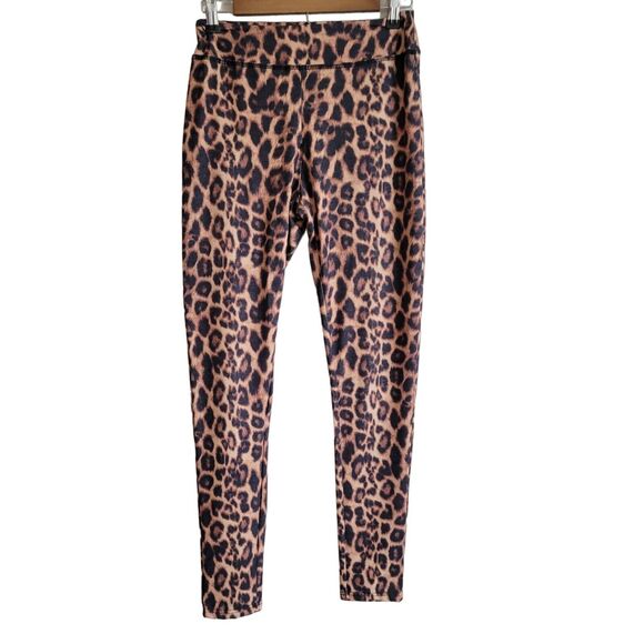 Lucky & Blessed Womens Sz S Athletic Leggings Leopard Cheetah Print - Picture 1 of 4